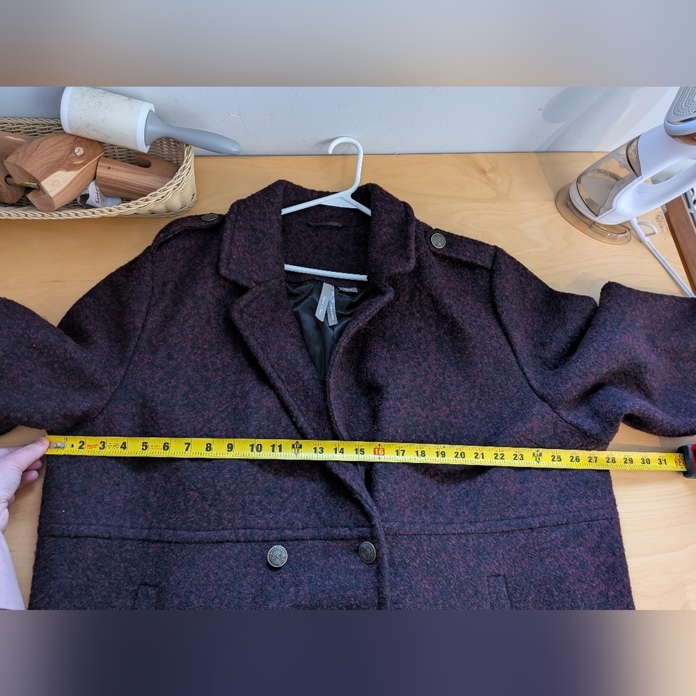 PENNINGTONS Plus Size Winter Women Coat Size 4X Purple And Black Buttons Closure - Picture 12 of 13